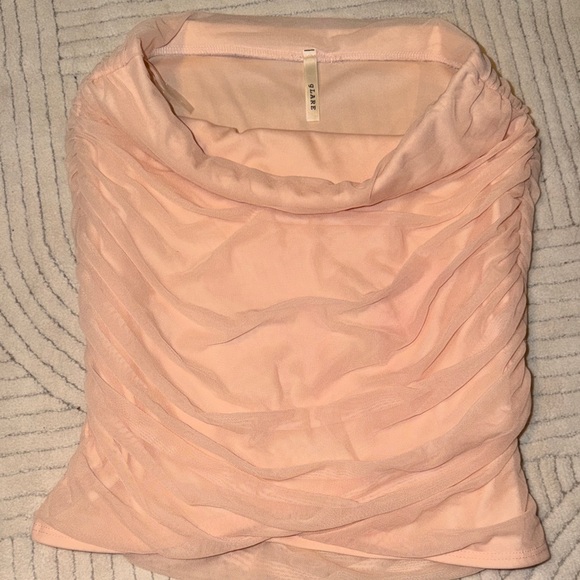 Elegant Ruched Pencil Skirt in Soft Pink - Picture 3 of 5